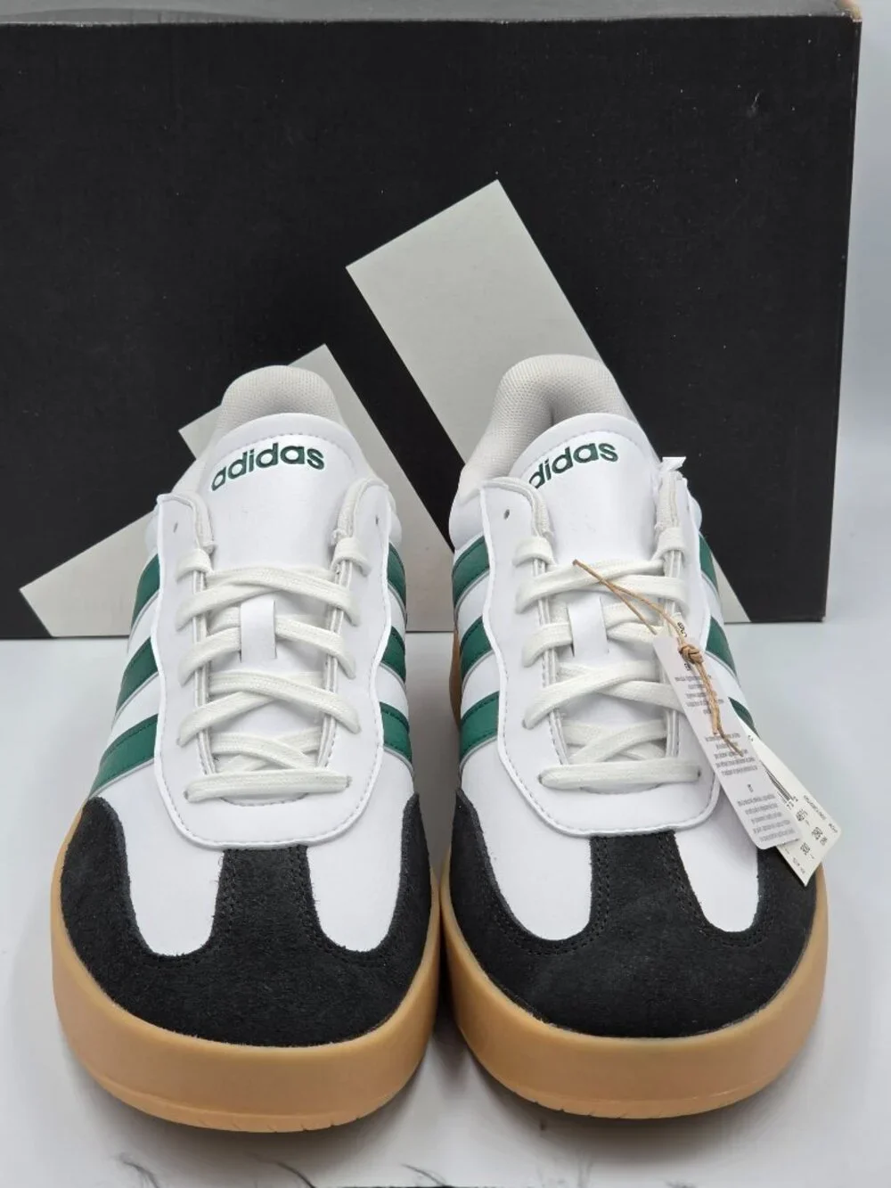 Adidas Barreda White Green Gum Sneakers Men's 12 Athletic Shoes JR1323 NIB